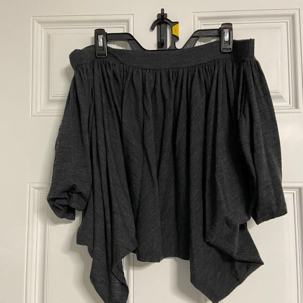 T3a- Y3 YOHJI YAMAMOTO Dark Gray Asymmetrical Pull-On Skirt